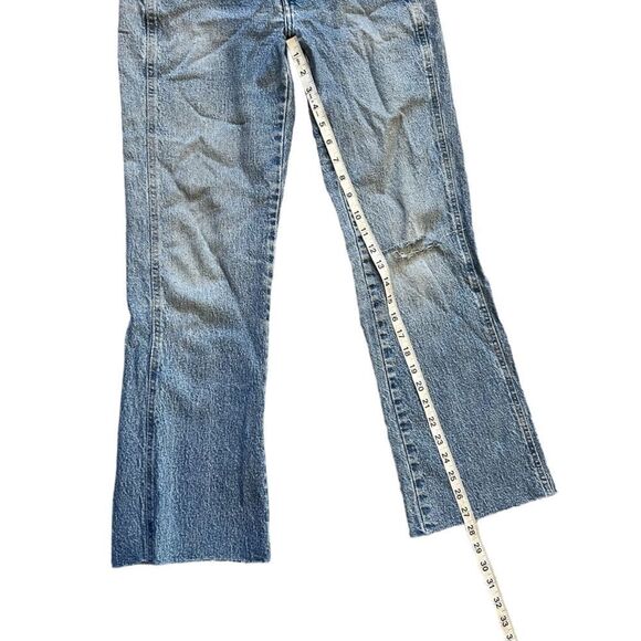 WRANGLER Acid Wash Distressed Mid Rise Straight Leg Denim Jean 5 - Picture 7 of 9